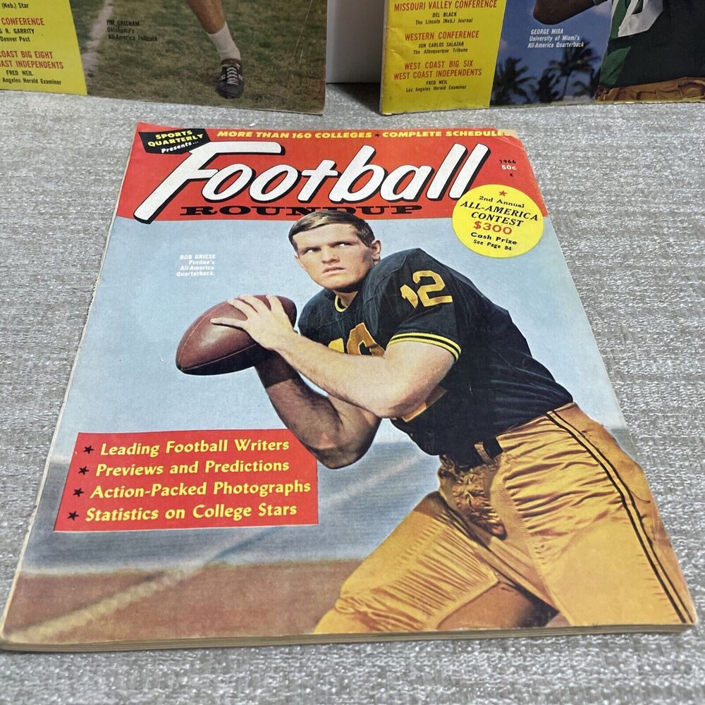 Vintage 1960s Era Football Roundup Magazine Set of 3 - Picture 4 of 6